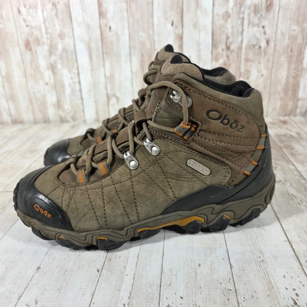 Oboz Bridger Mid B-DRY Waterproof Hiking Boots Mens 8 Brown GW22101SU0421M